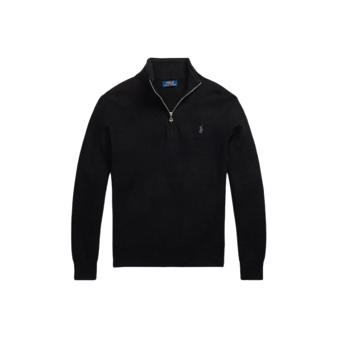 

Поло пони с вышивкой хлопковый джемпер Polo Ralph Lauren, черный