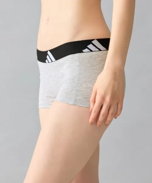 Шорты adidas с логотипом, хлопок/полиэстер, серый — фото 3