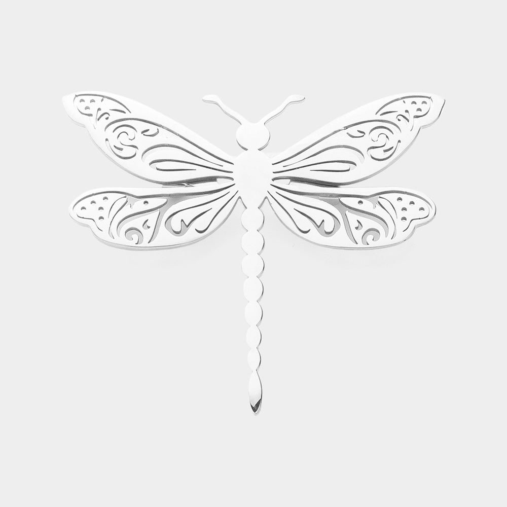 

Брошь-булавка в виде стрекозы из нержавеющей стали Fashnzfab, серебряный