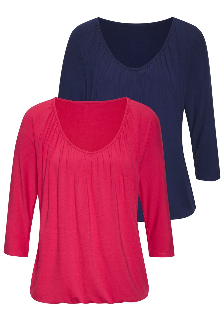 

Топ LASCANA Shirt, цвет marine blue/red