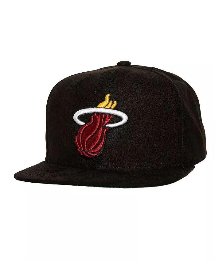 

Мужская черная замшевая шляпа Miami Heat Sweet Snapback Mitchell & Ness, черный