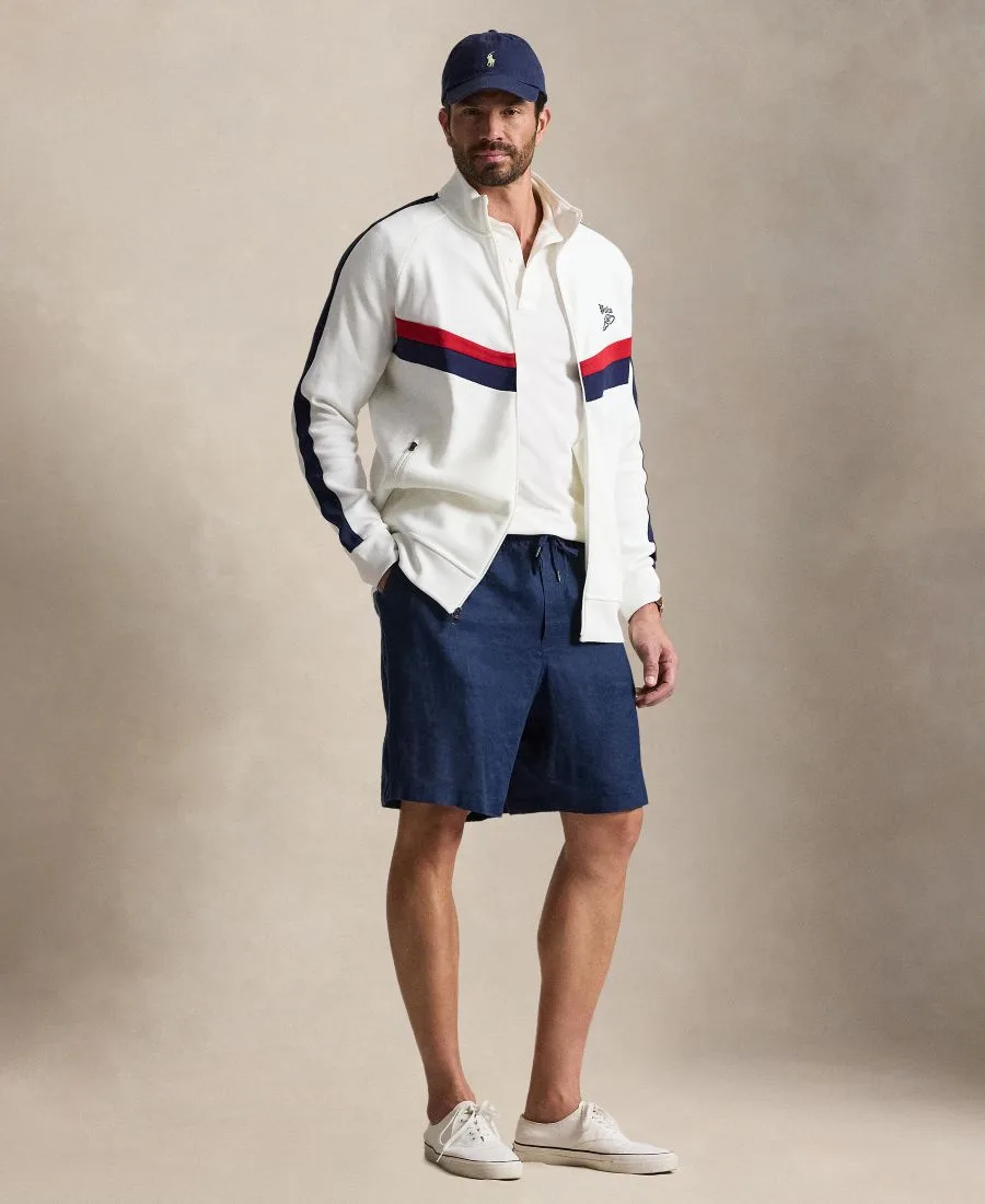 Мужская спортивная куртка из двойной вязки больших размеров Polo Ralph Lauren, белый — фото 2