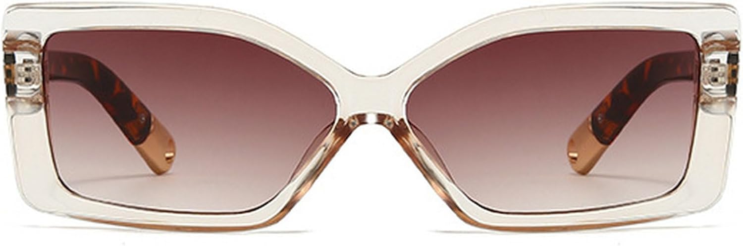 

Ретро прямоугольные солнцезащитные очки для женщин, модные квадратные солнцезащитные очки в стиле 90-х, винтажные, зеленые, с защитой от УФ-излучения UV400 mincl, Brown