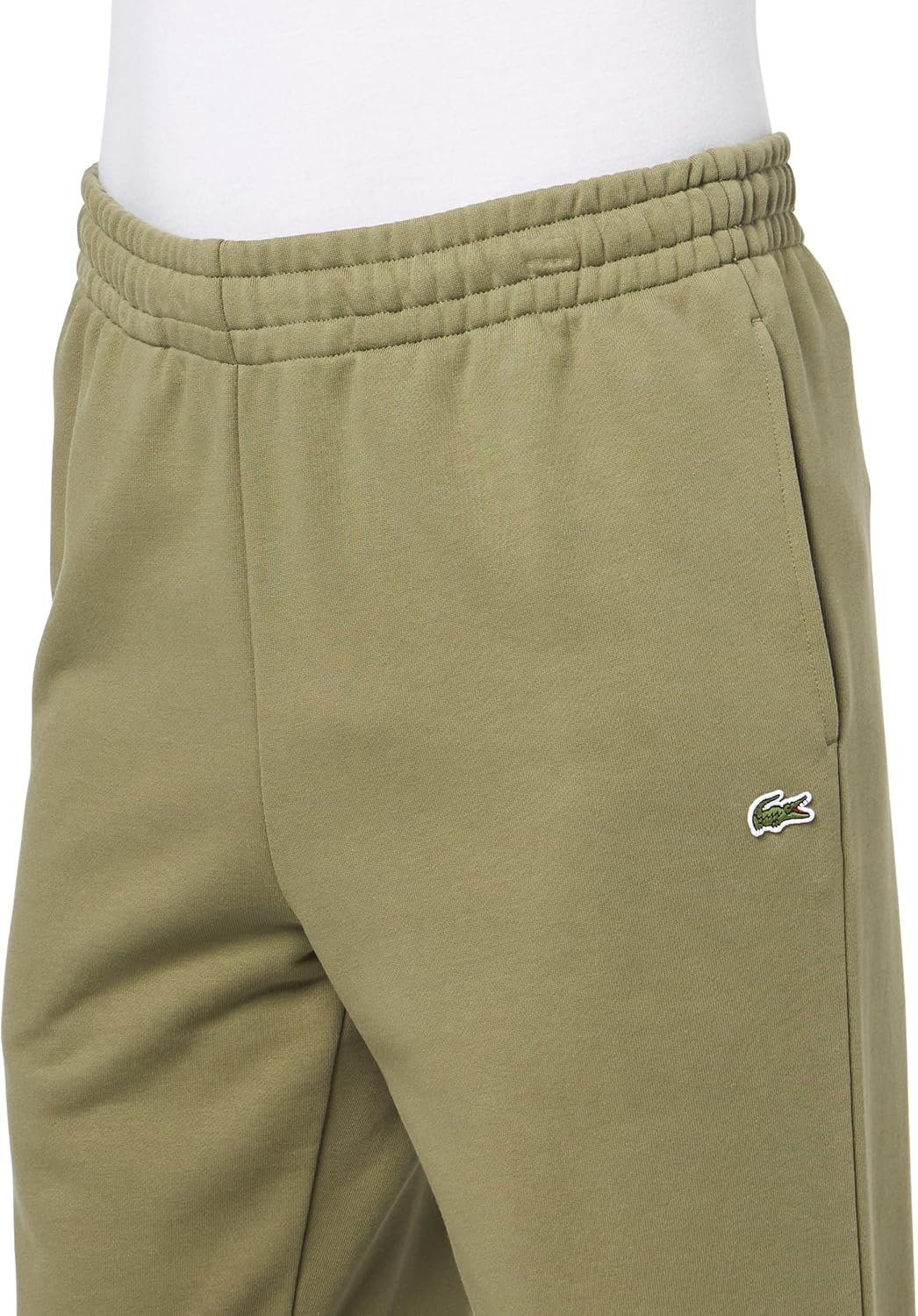 Lacoste мужские базовые зауженные спортивные штаны, Khaki Green Croc — фото 3