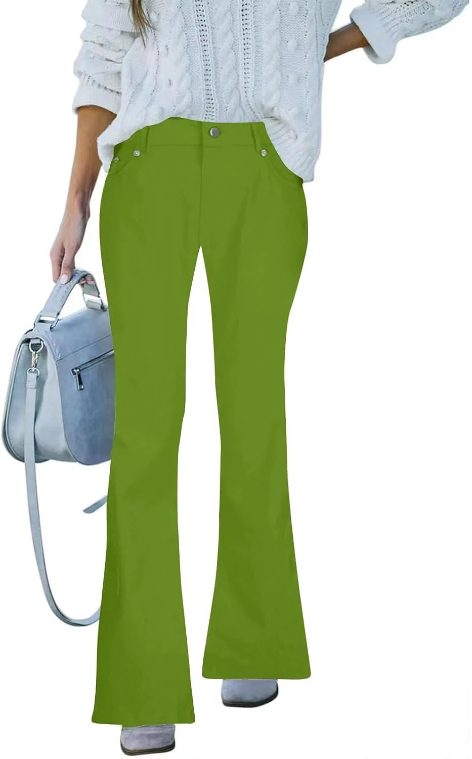 Джинсы клеш Women's High Waisted Flare Jeans, арми Green — фото 2