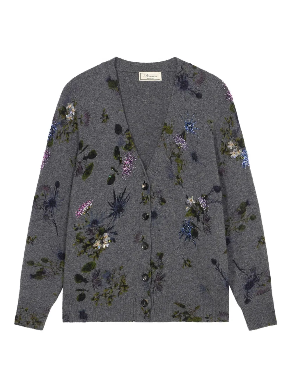 

Кардиган с цветочным декором Blumarine, серый