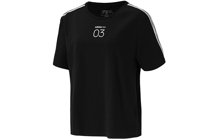 Футболка с рукавом дроп-шилдер женская черная Adidas Neo — фото 2