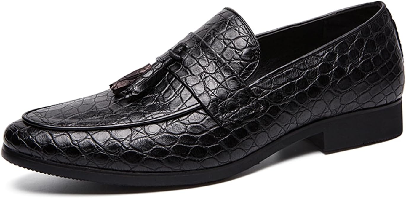 

Мужские кожаные лоферы с кисточками, модные ретро-оксфорды для деловых и формальных мероприятий, удобные классические туфли на вечеринку с нескользящей подошвой Amazideal, черный