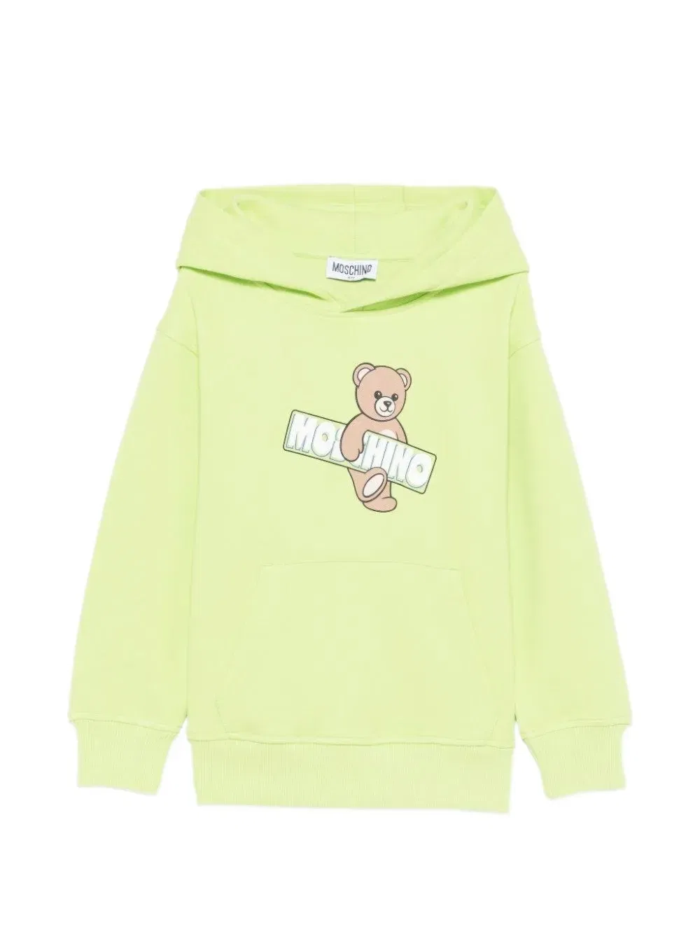 Толстовка с капюшоном и графическим принтом Moschino Kids, зеленый
