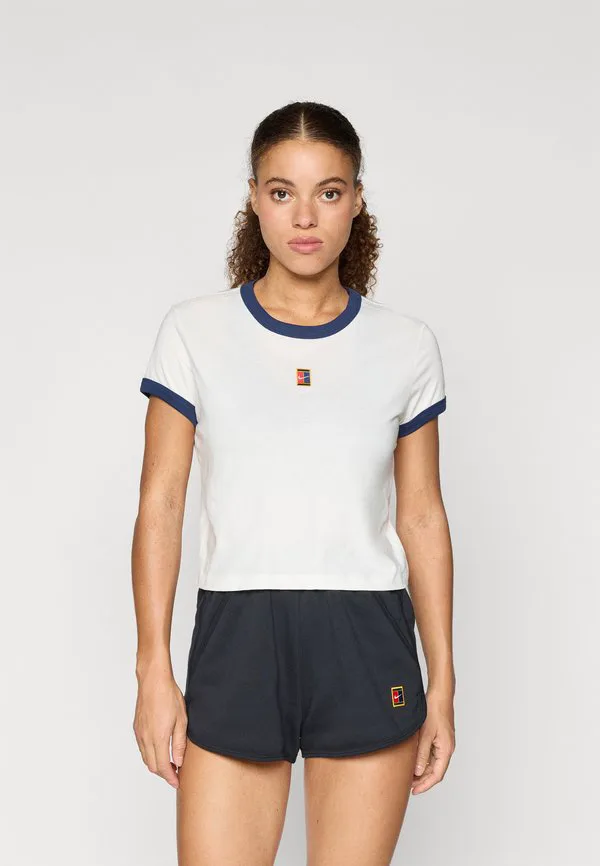 Футболка с принтом в виде звона ракетки в стиле ретро Nike Performance, Sail/Midnight Navy — фото 3
