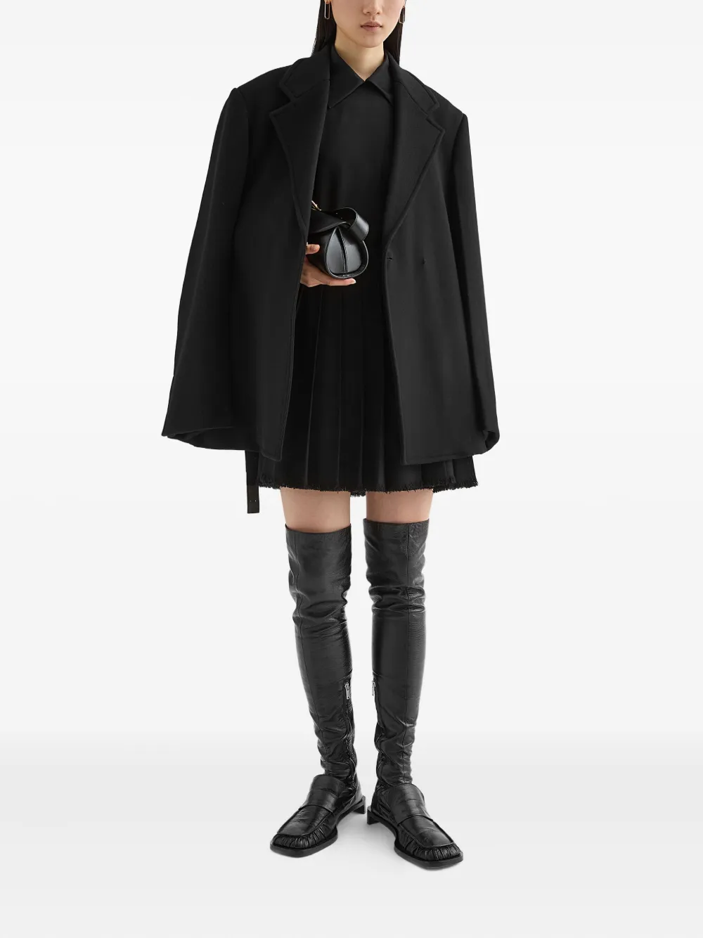 Пальто с потайной застежкой JIL SANDER, черный — фото 2
