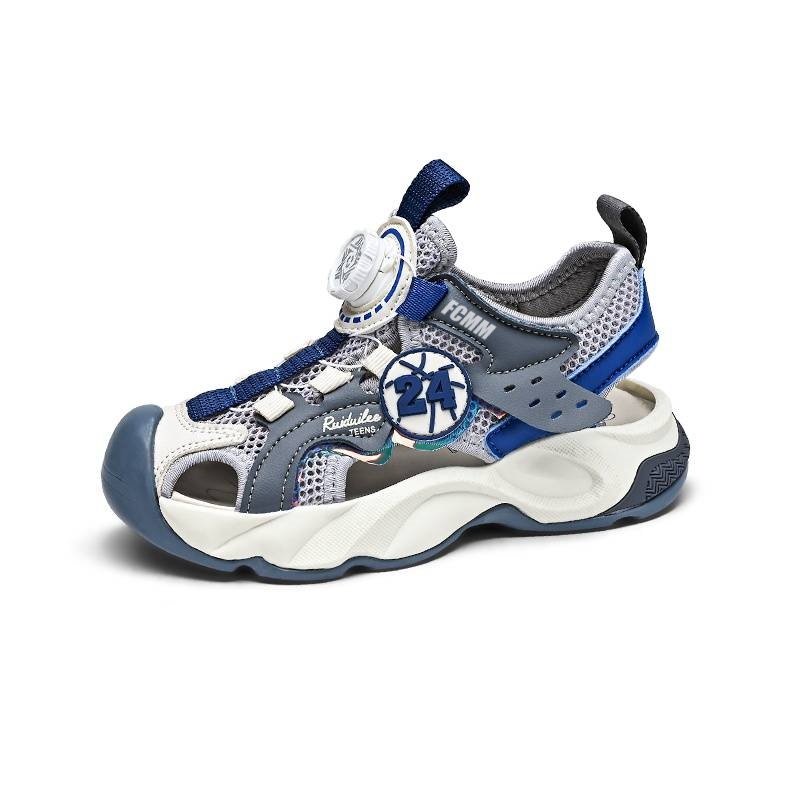 

Нескользящие, водонепроницаемые и дышащие детские сандалии с низким верхом FCMM, серый/синий