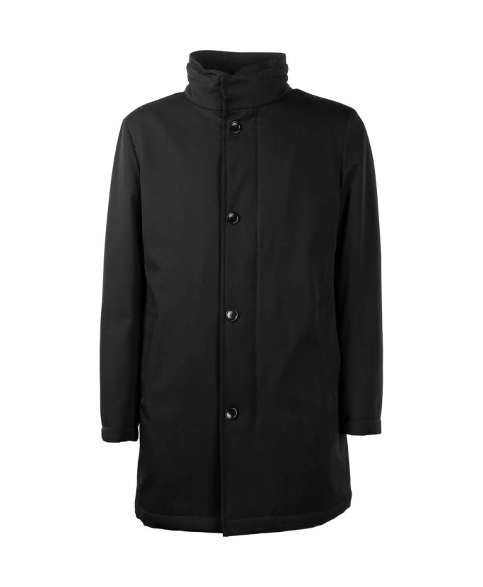 

Элегантное шерстяное пальто с защитой от непогоды. Made In Italia, черный