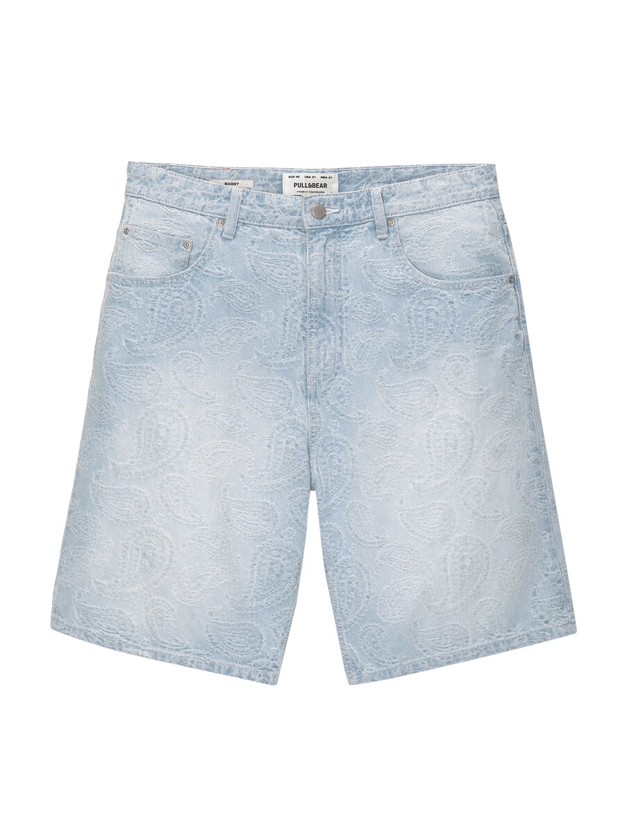 

Джинсовые шорты Pull&Bear Loose fit Jeans, цвет blue denim/light blue
