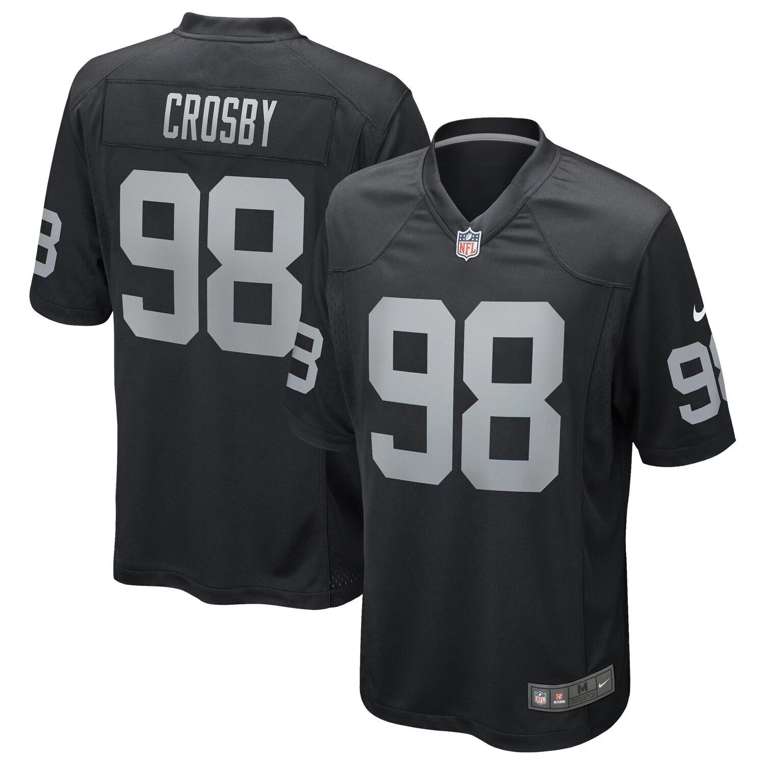 

Мужская черная игровая майка Maxx Crosby Las Vegas Raiders Nike, Черный, Мужская черная игровая майка Maxx Crosby Las Vegas Raiders Nike