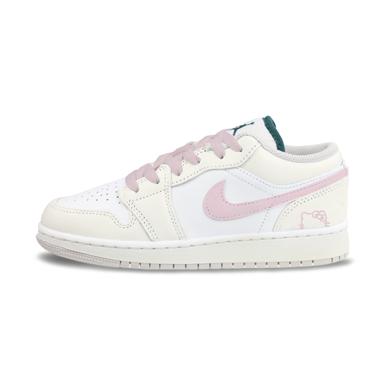 

Jordan Кроссовки детские баскетбольные Air 1 Cloud Pink Cat Leather низкие нескользящие износостойкие