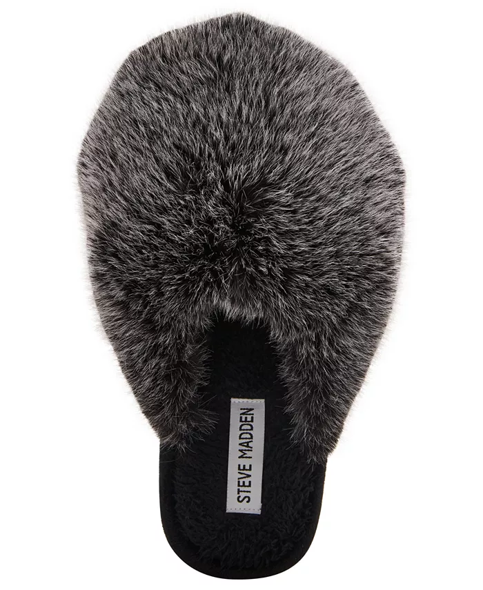 Женские уютные тапочки-шлепанцы Poof Steve Madden, серый — фото 4
