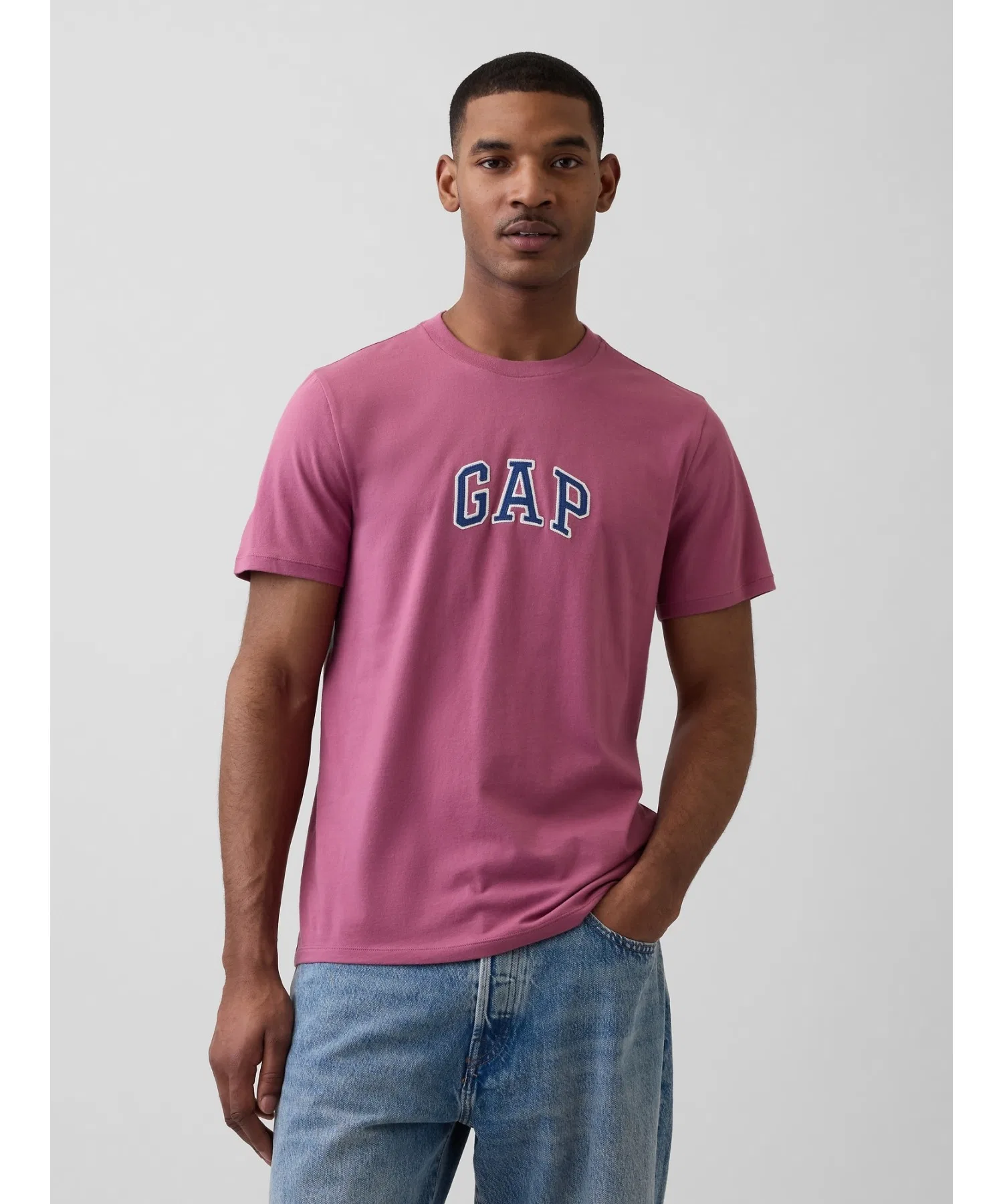 Унисекс футболка с логотипом GAP, хлопковая, розовая