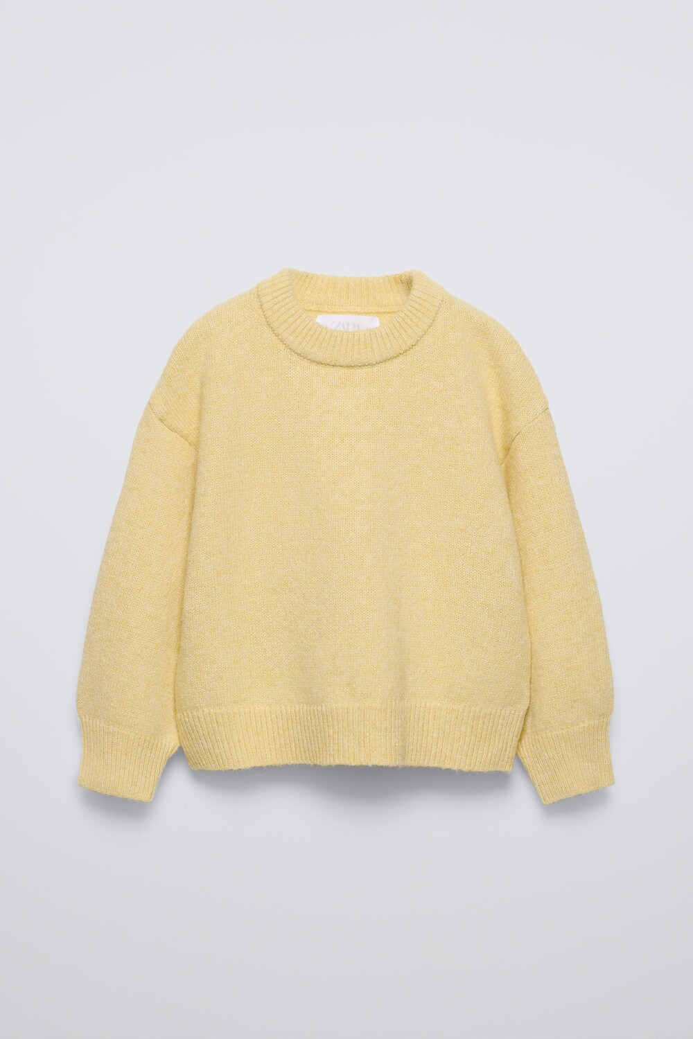 

Свитер однотяжной вязки ZARA, пастельно-желтый