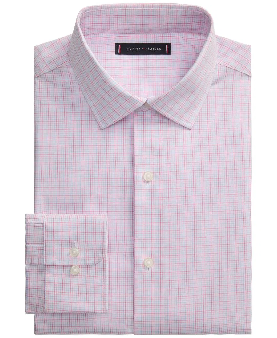 Мужская рубашка TH Flex Twill Regular-Fit Tommy Hilfiger, Pink — фото 3