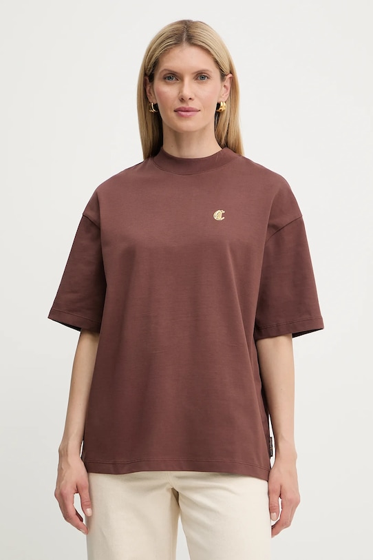 

Хлопковая футболка Just Cavalli, коричневый