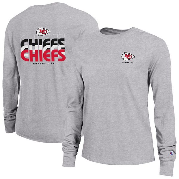 

Женская футболка с длинным рукавом Kansas City Chiefs в цвете heather gray Champion