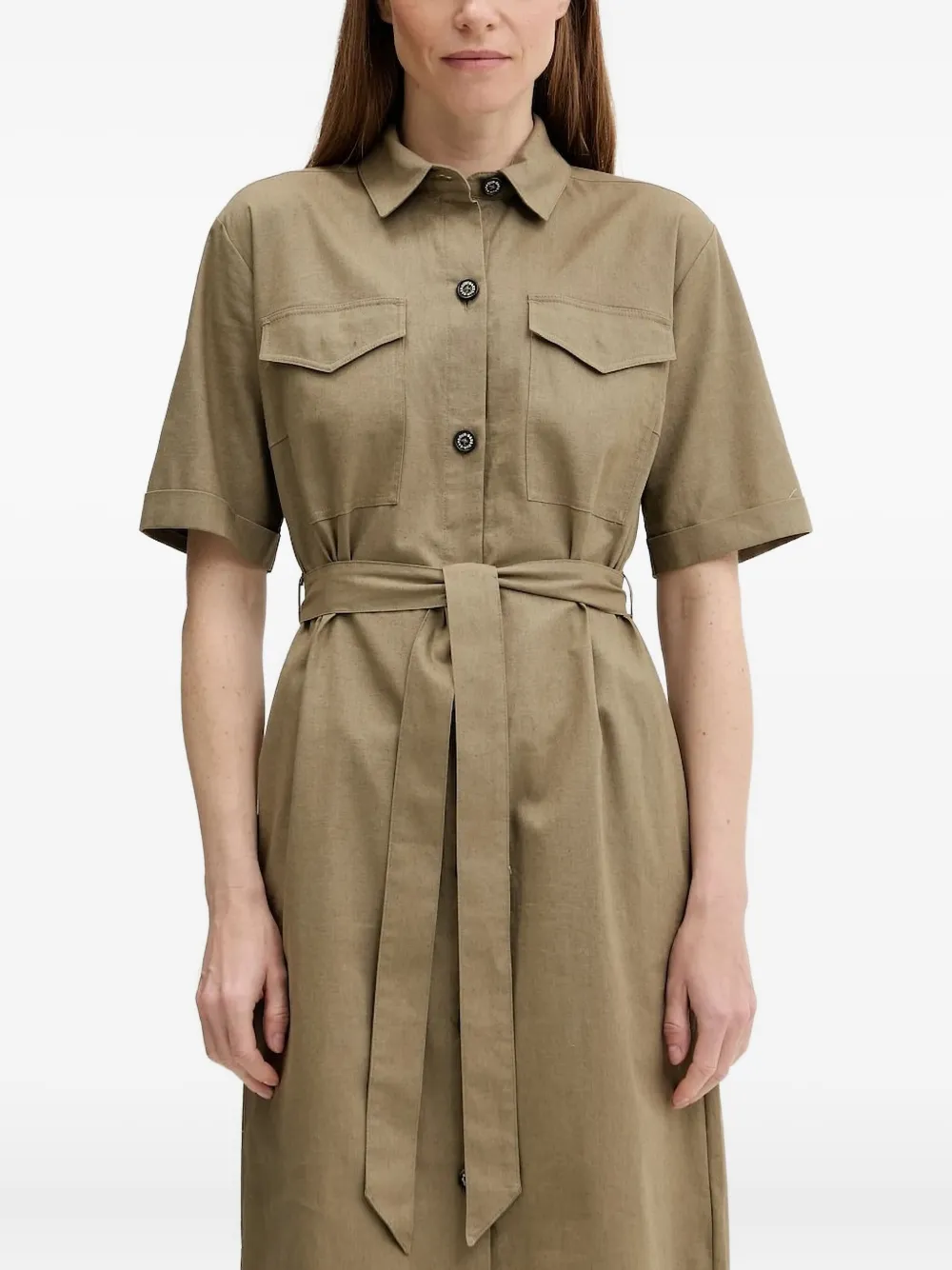 

Платье-рубашка миди с поясом Barbour, зеленый