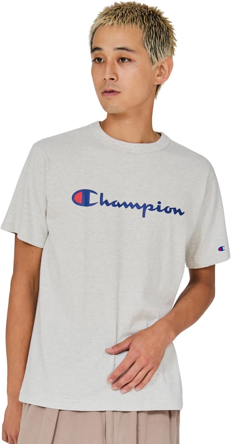 

Мужская футболка с коротким рукавом Champion C3-P302Z/C3-X353L, 100% хлопок, классический принт с логотипом, футболка с коротким рукавом, овсяный