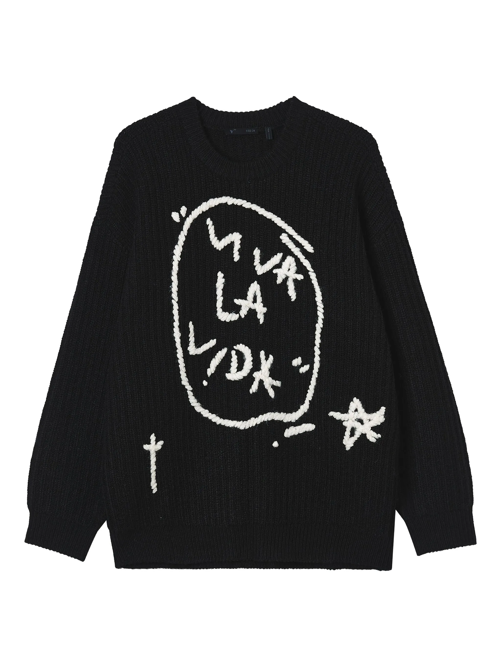 

Свитер в рубчик с круглым вырезом Five Cm, черный
