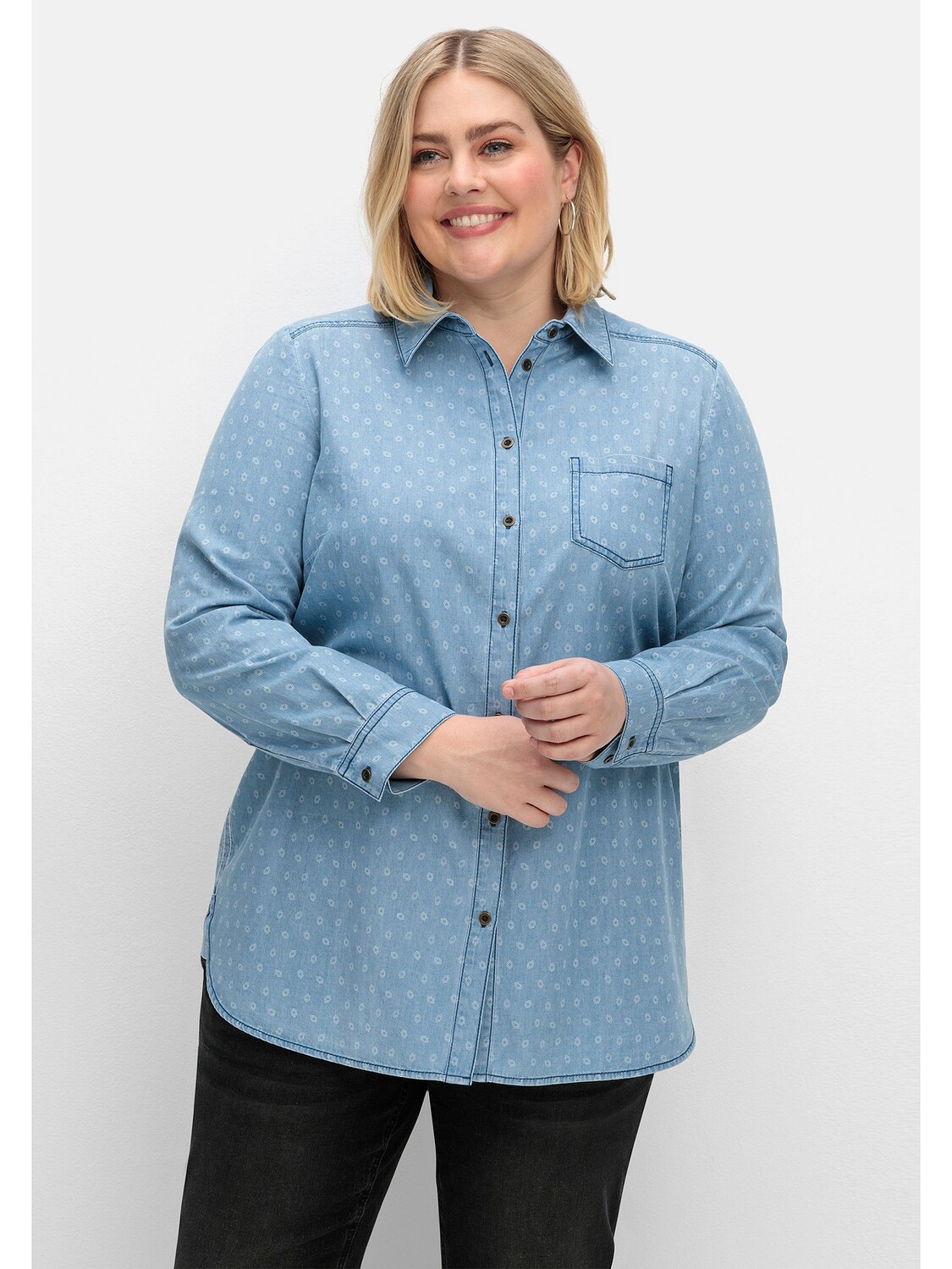 

Блуза sheego Jeans, цвет light blue Denim