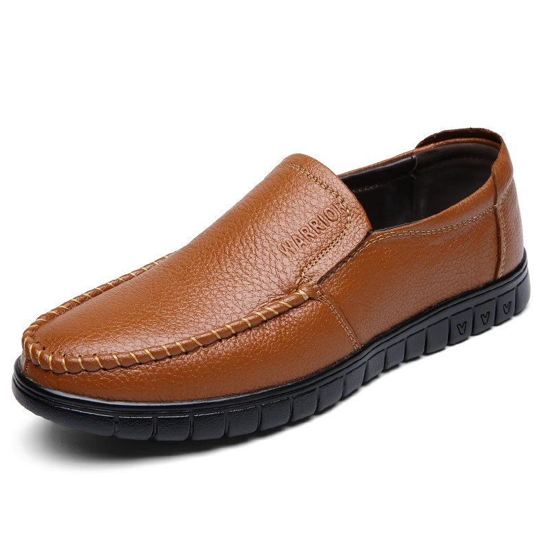 Кожаные повседневные туфли Top Grain Cow Leather для мужчин WARRIOR, оранжевый