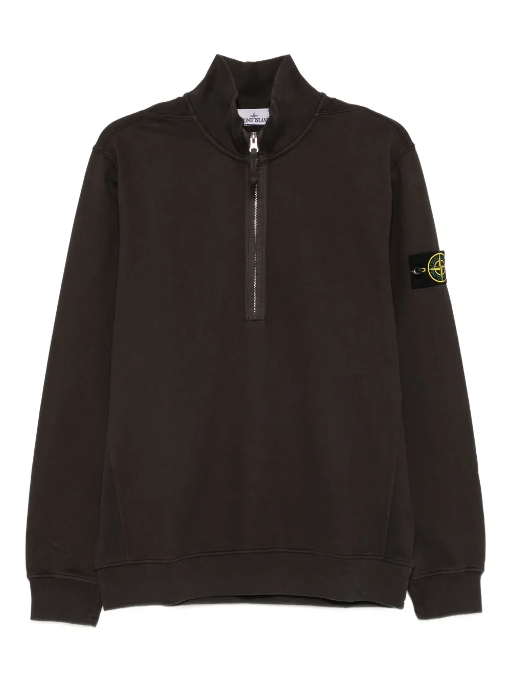 

6100068 хлопковая толстовка с полумолнией Stone Island, зеленый