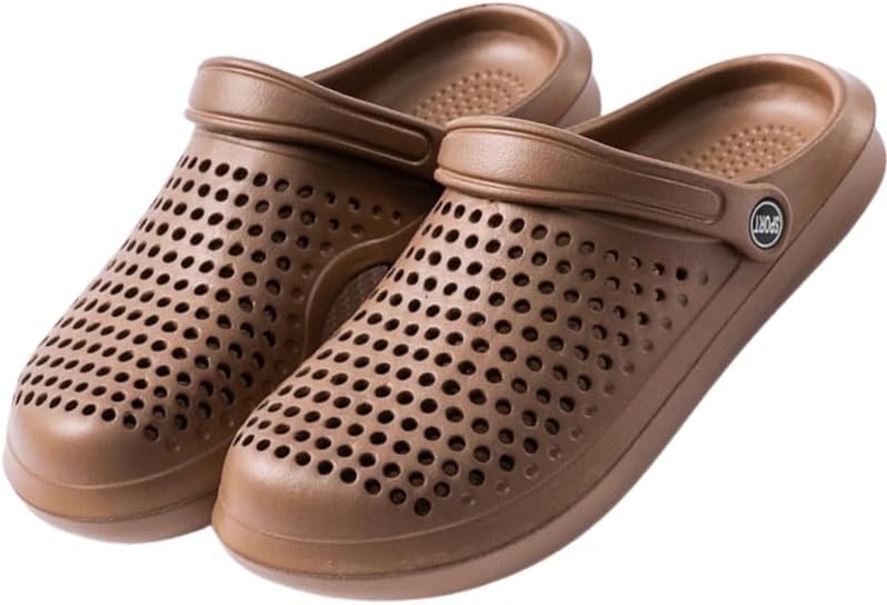 

Мужские летние сандалии с отверстиями, из EVA, противоскользящие и износостойкие, для пляжа, ванной и повседневного использования на улице Fmshi, коричневый