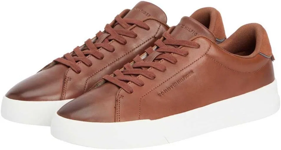 Мужские низкие кроссовки Tommy Hilfiger Th Court Core Cognac Fm0fm05729, Brown Winter Cognac — фото 4