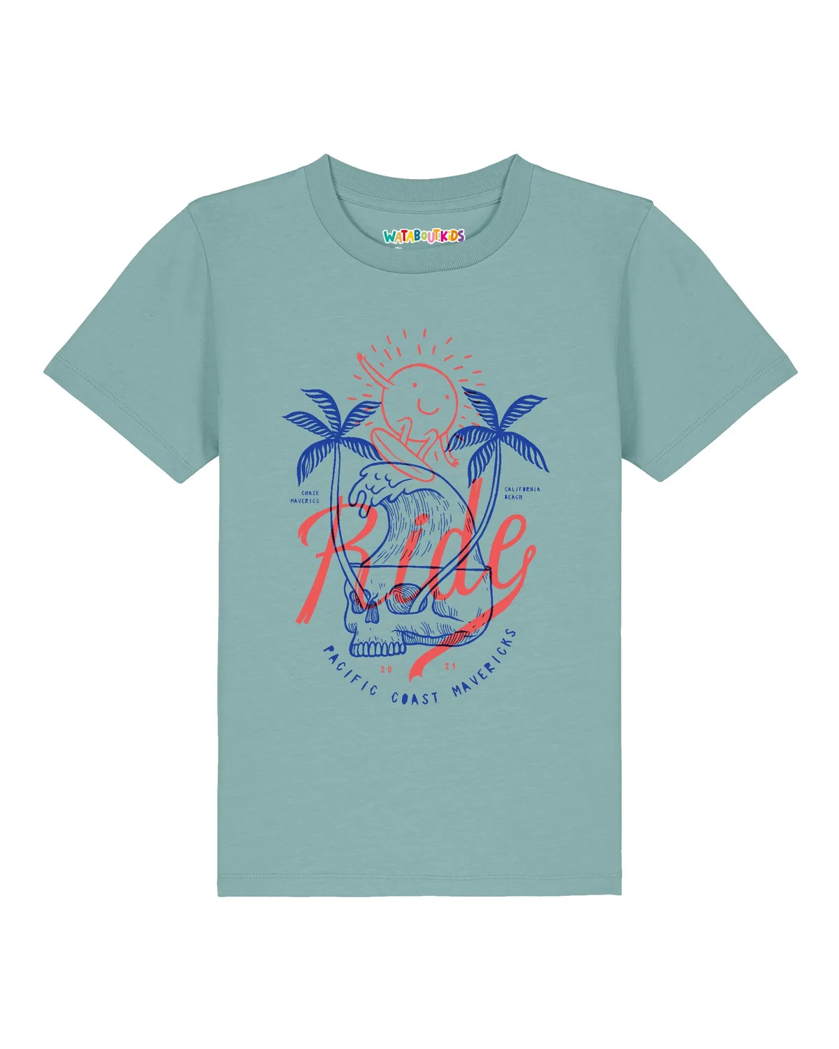 Футболка 'Ride the waves' Watabout.Kids, Blue/Turquoise