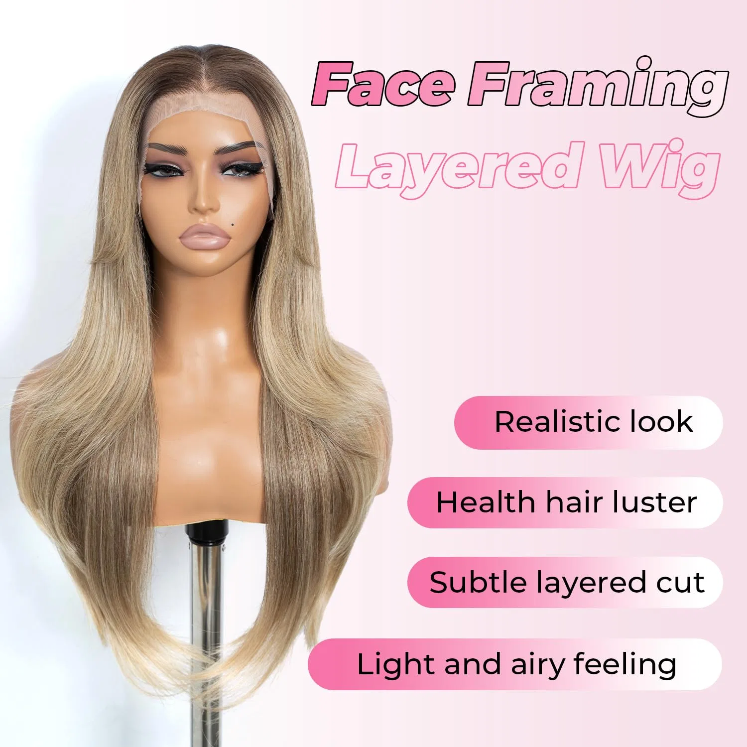 Синтетический парик Style Icon 13x4 Long Straight Wig с челкой Style Icon, 10A/6C/24J — фото 2
