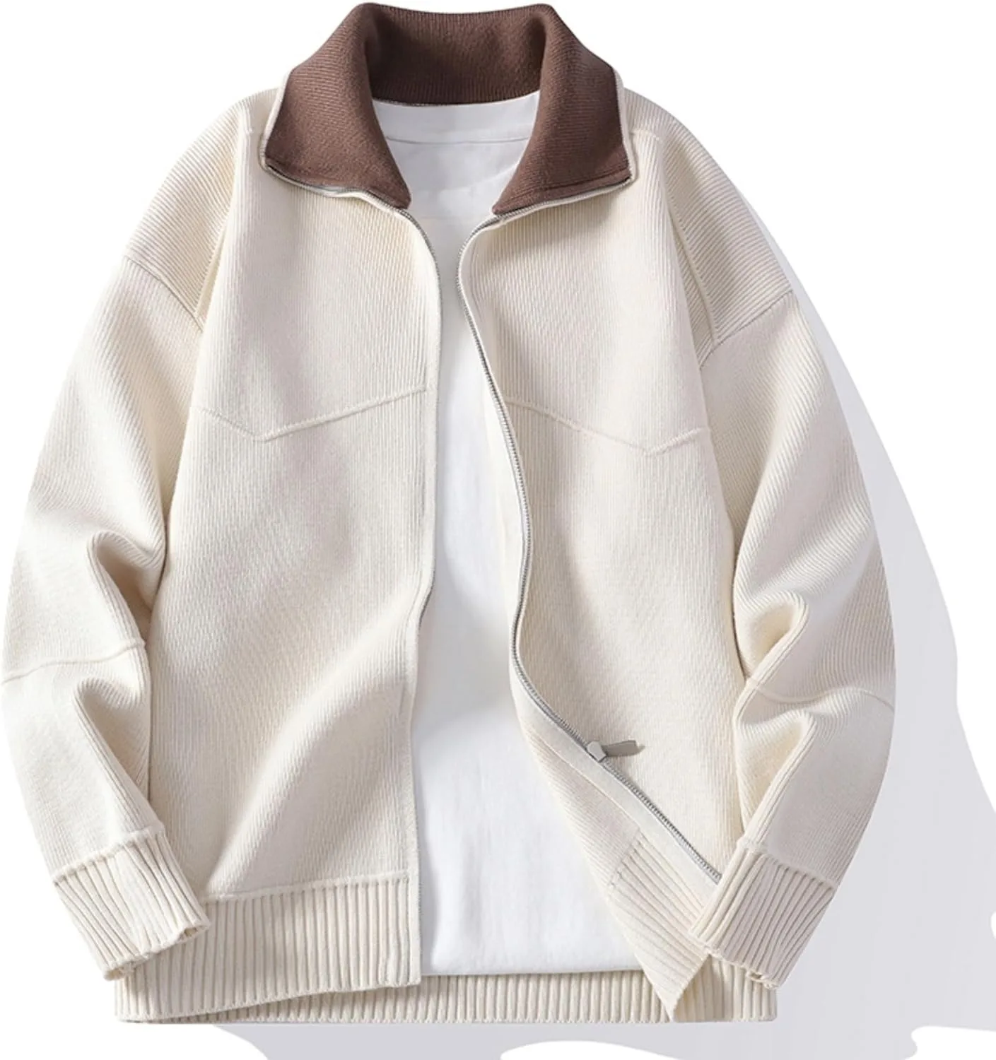 Мужской кардиган Casual Full Zip Up Slim Fit с длинными рукавами