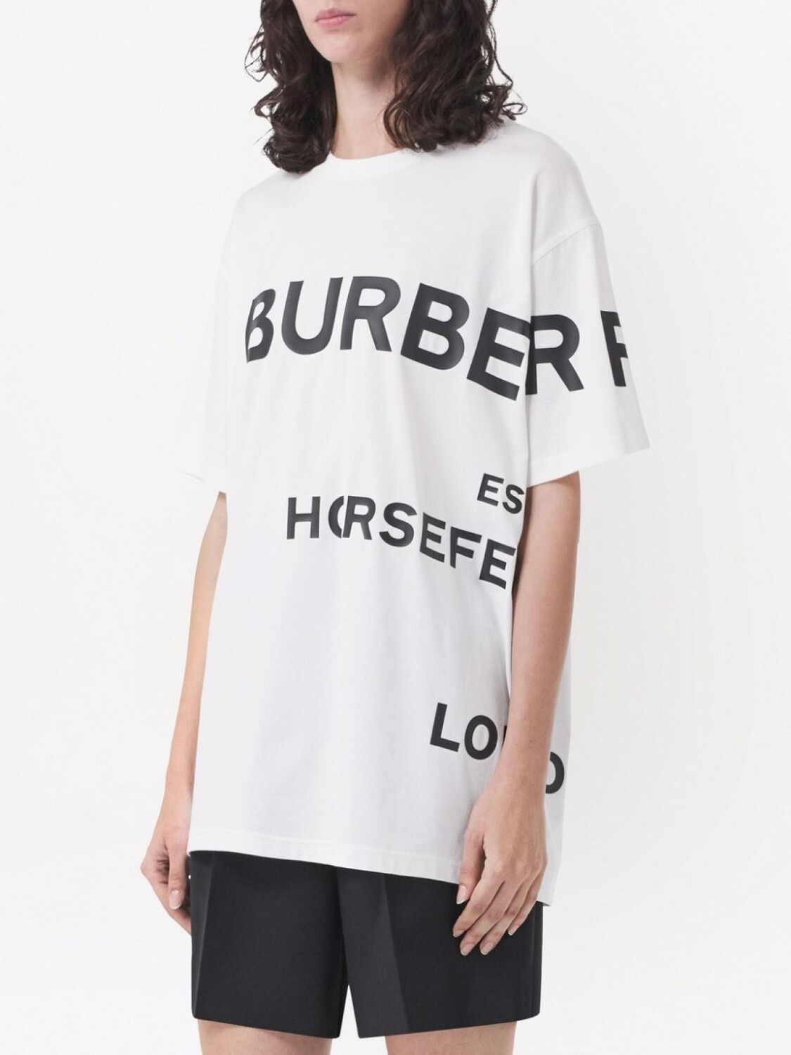 Футболка Burberry Horseferry Print Cotton, унисекс, белый — фото 3