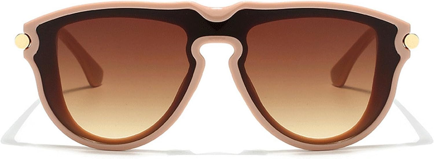 

Модные большие солнцезащитные очки-пилот для женщин и мужчин, ретро-очки с градиентным переходом цвета, винтажные солнцезащитные очки для женщин 2025 года mincl, Light Pink Brown