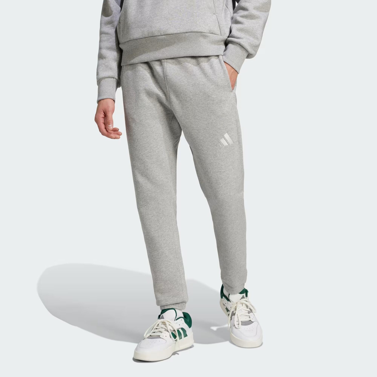 

ALL SZN Флисовые зауженные брюки стандартного размера Adidas, цвет Medium Grey Heather