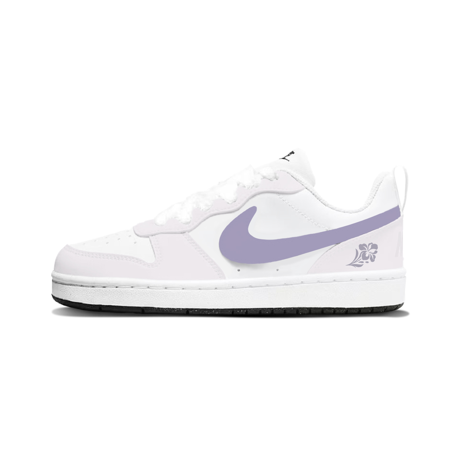 

Court Borough Purple Mauve Elegance Low top Детские скейтбординговые кроссовки Белый Фиолетовый Подростки Nike, белый фиолетовый