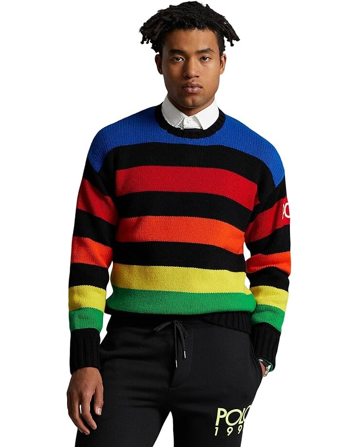 

Свитер Polo Ralph Lauren Logo Striped Wool-Blend, цвет Multi Combo