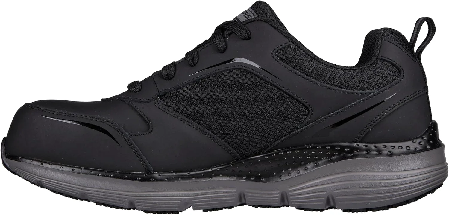 Мужские ботинки Skechers с шнуровкой, защитным носком и поддержкой свода стопы, черный — фото 4