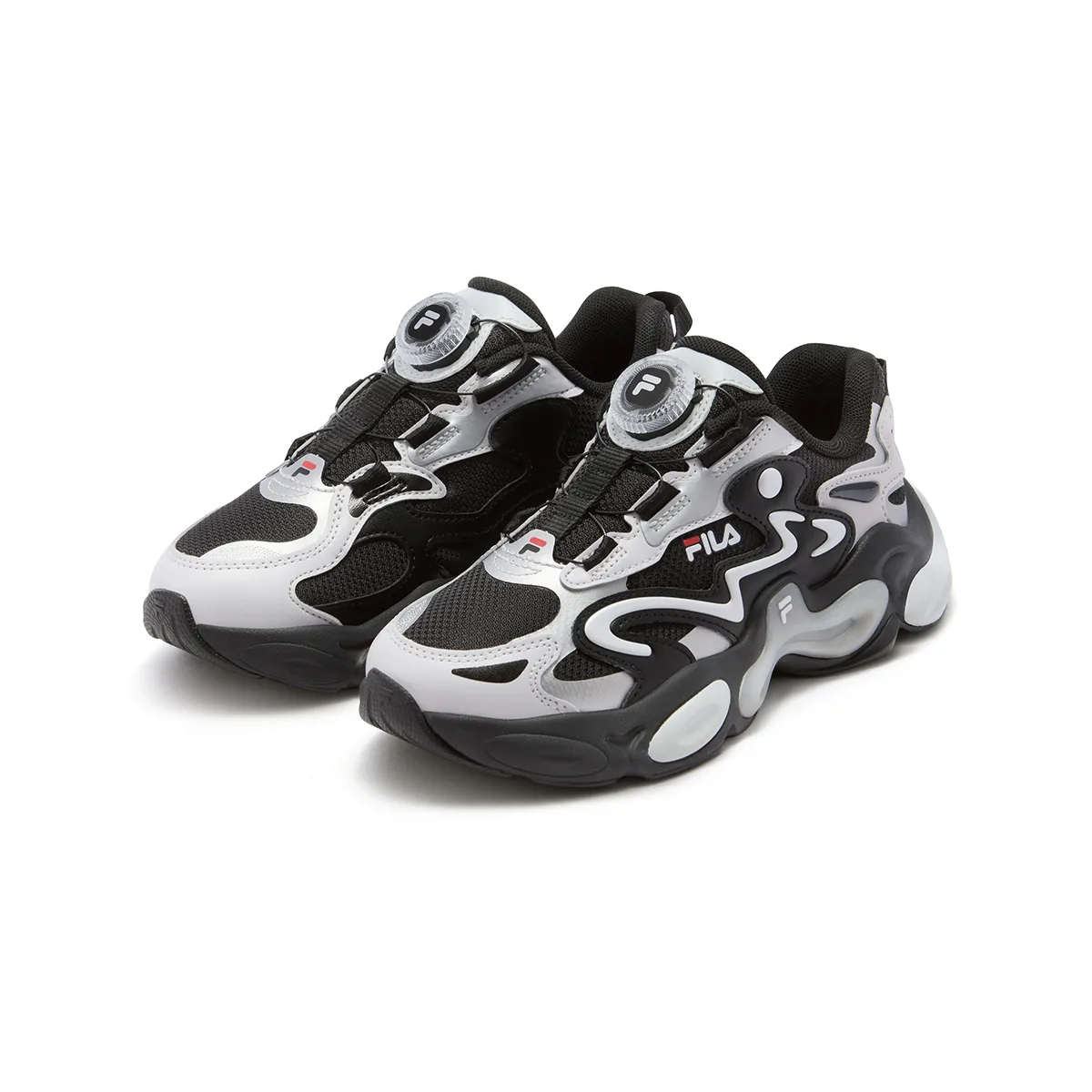 Кроссовки ARTIST 6 AMBER для детей с поддержкой и дышащим верхом FILA KIDS, Black/Rain Mist Gray-BN — фото 3
