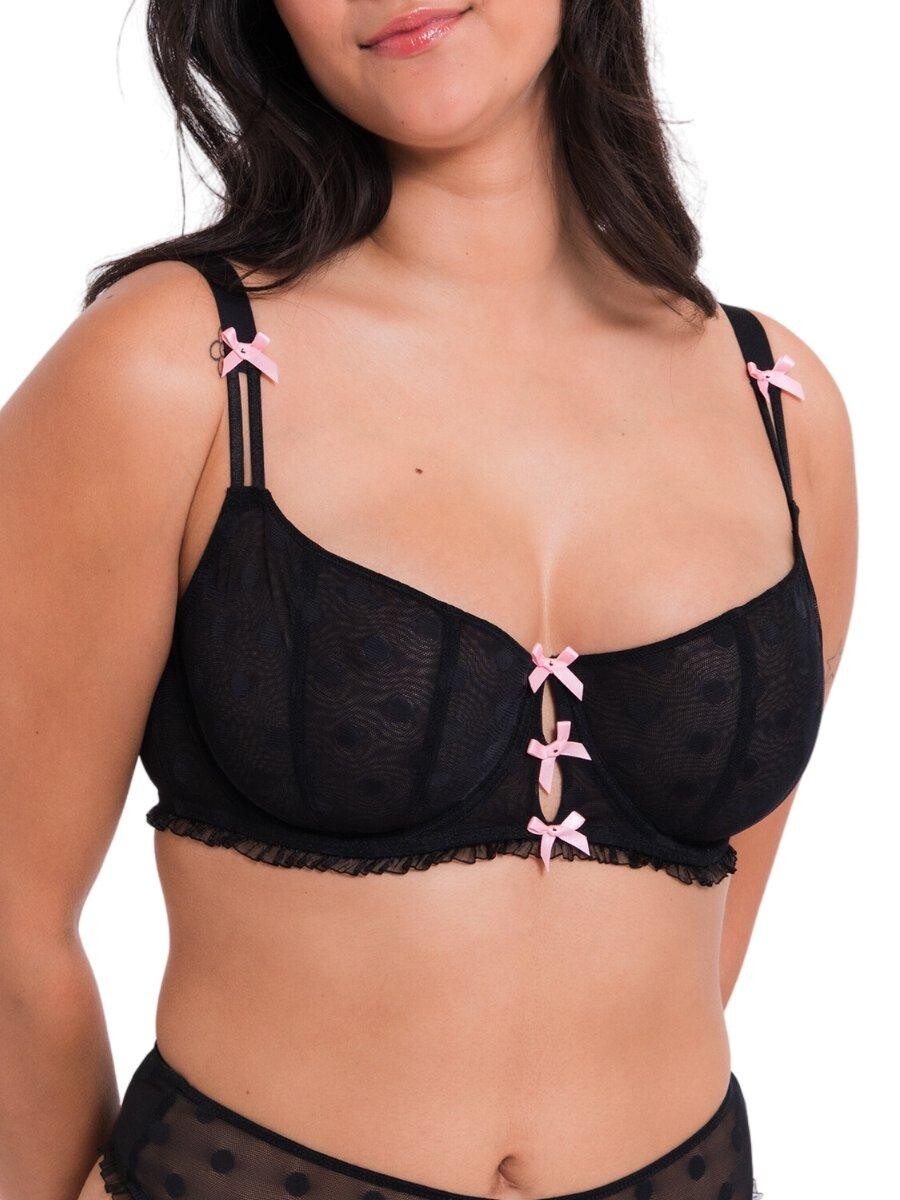 

Бюстгальтер-балкон с оборками Me Curvy Kate, черный