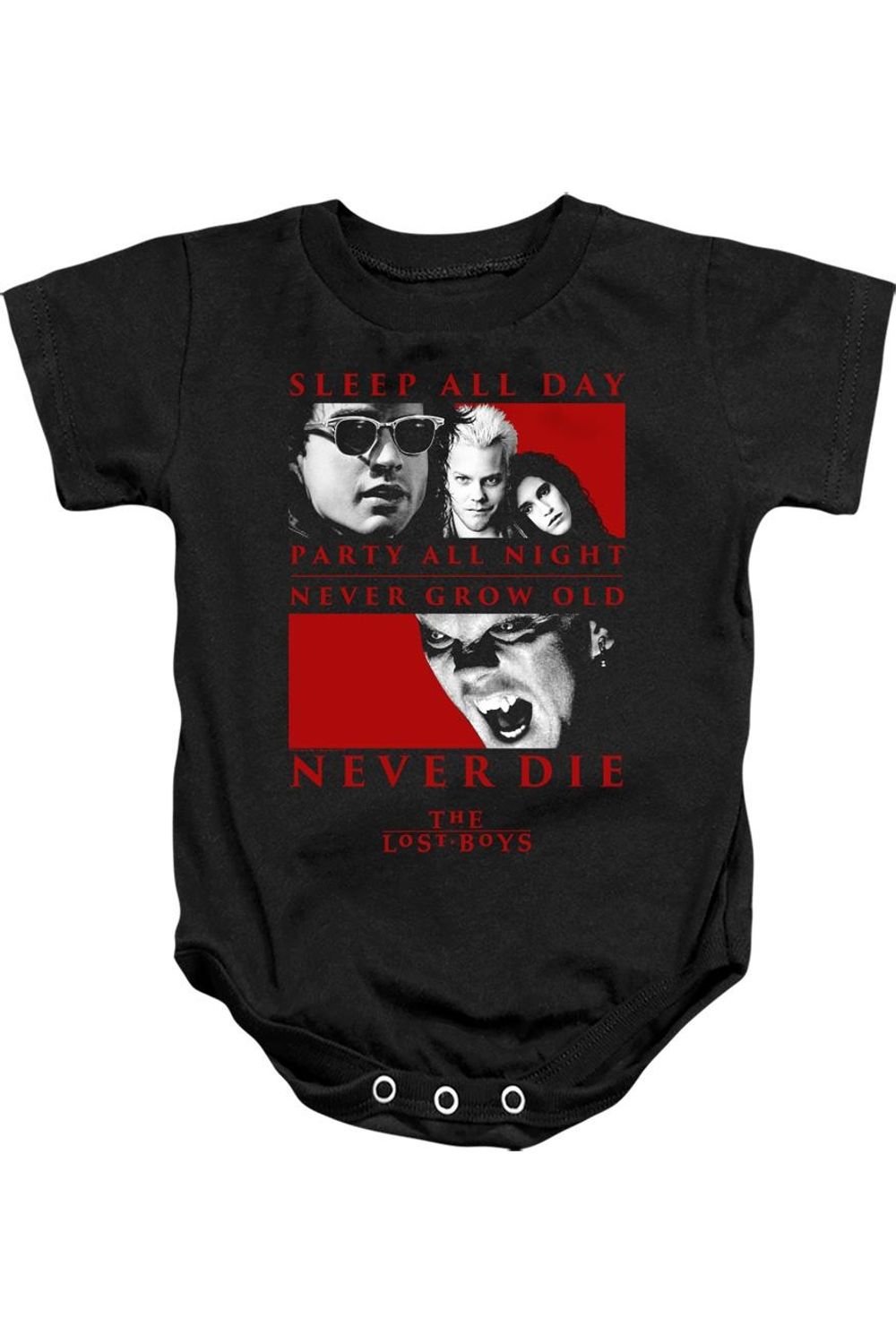 

Детский комбинезончик «Потерянные мальчики никогда не умирают» Gildan, черный