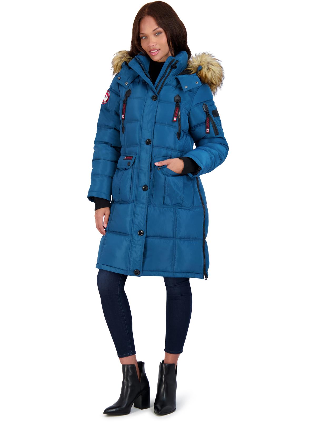 

Женское тяжелое пуховое пальто из искусственного меха Canada Weather Gear, цвет peacock
