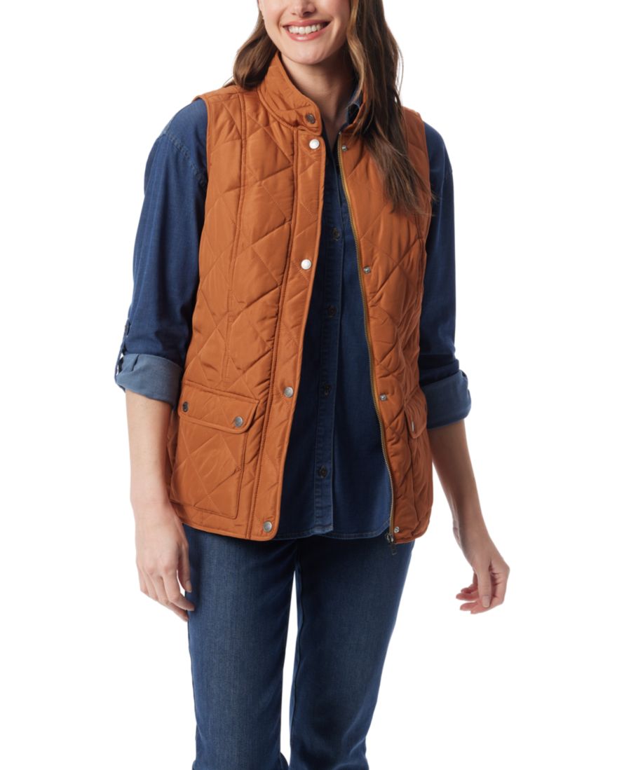 

Женский стеганый жилет без рукавов Gloria Vanderbilt, Maple Syrup