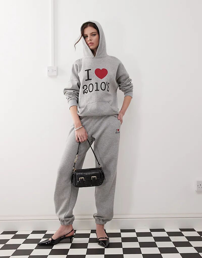 

Джоггеры Motel Emiko свободного покроя I Heart 2010 года в сером меланжевом цвете