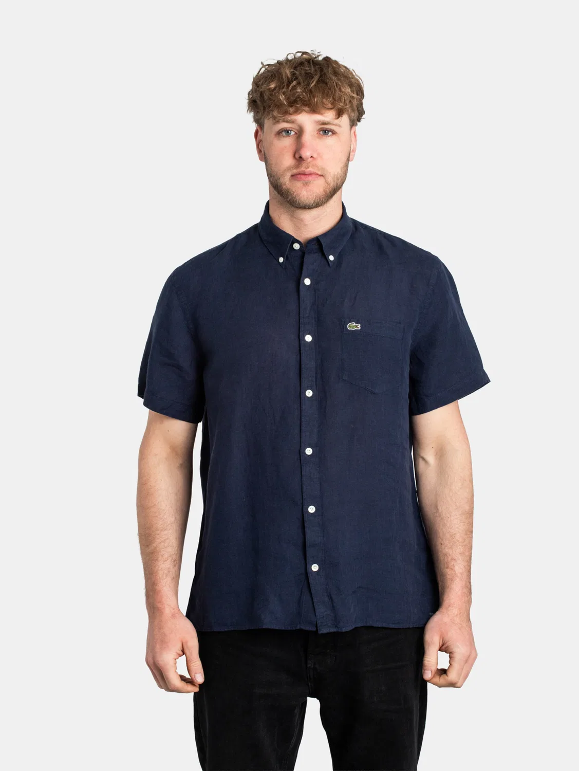 Рубашка на пуговицах стандартного кроя Lacoste, Blue — фото 3